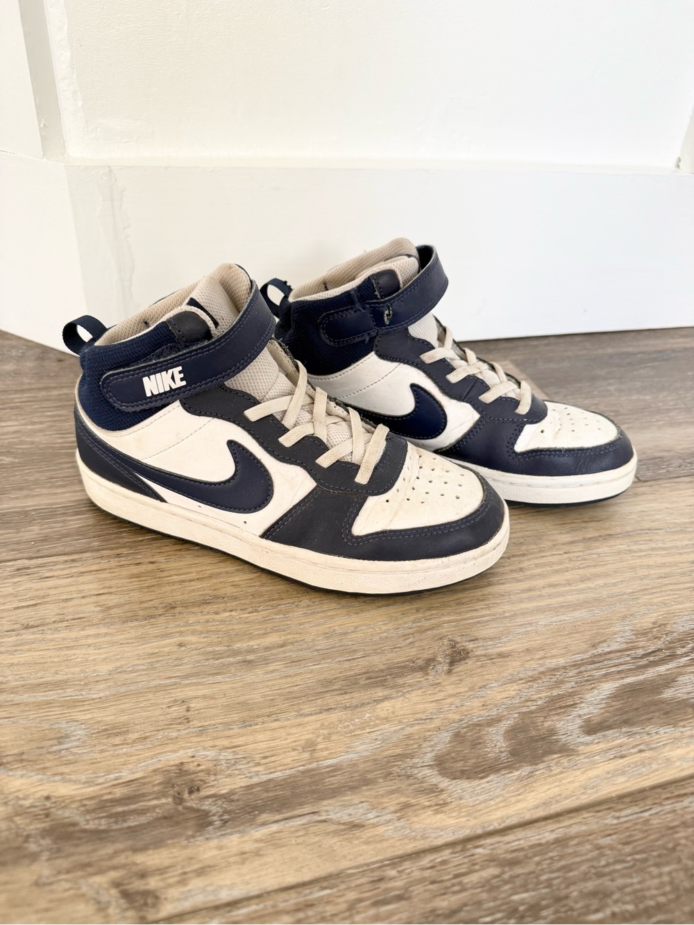 Nike Kids High-Top Sneakers Navy blue and white